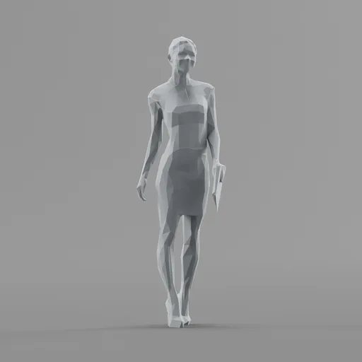 Lowpoly Female Walking