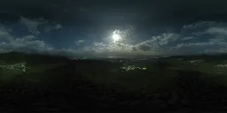 Cloudy Night Over Forest