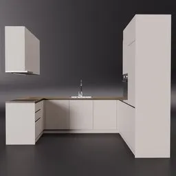 Modern Realistic Beige Kitchen