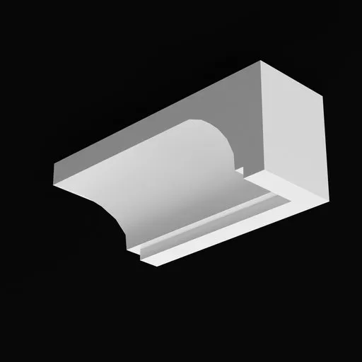 Elegant 3D crown molding piece, modular for versatile architectural visualization in Blender.