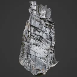 Highly detailed 3D scanned cliff model optimized for Blender rendering, perfect for natural scenes and environmental design.