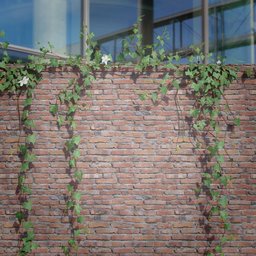 3D Blender model of realistic ivy vines on a brick wall, suitable for game environments and detailed 3D scenes.