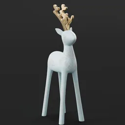 Wooden Deer Figurine