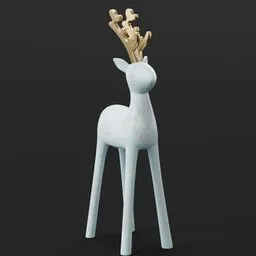 Wooden Deer Figurine