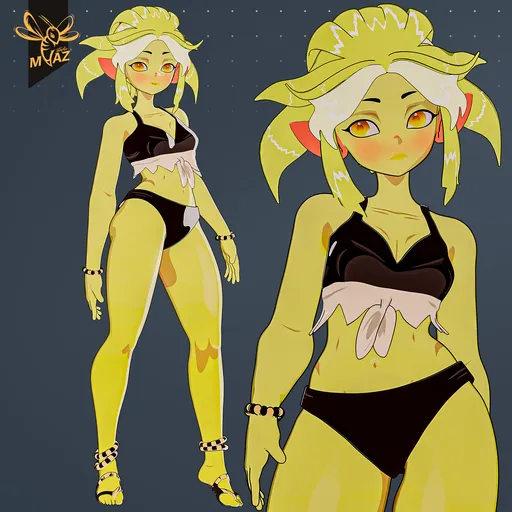 Greeny Anime Elf Stylized Character