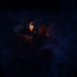 Volumetric Dark Blue Nebula Deep Space