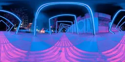 Street wit blue neon HDRi