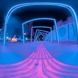 Street wit blue neon HDRi