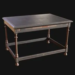 1700s Modest Library Table Black