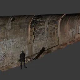 Train tunnel wall