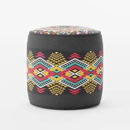 Ottoman traditional round pouf