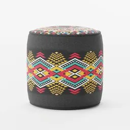 Ottoman traditional round pouf