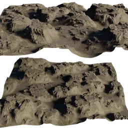 Realistic 3D terrain model showcasing detailed sediment textures suitable for Blender environmental designs.