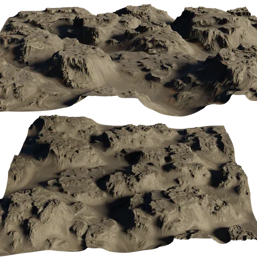 Realistic 3D terrain model showcasing detailed sediment textures suitable for Blender environmental designs.
