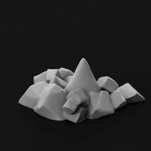 Stylized rock cluster sculpture