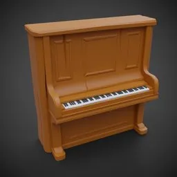 Low Poly Upright Piano