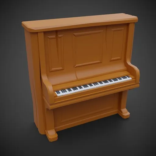 Low Poly Upright Piano