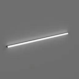 Highly detailed Blender 3D fluorescent tube light model with phosphor coating illumination effect.