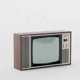 Vintage-style 3D television model showcasing detailed textures and low-poly design, ideal for Blender 3D rendering.