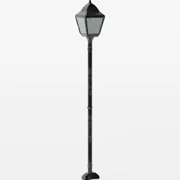 3D Blender model of an antique-style street lamp optimized for cityscape renderings.