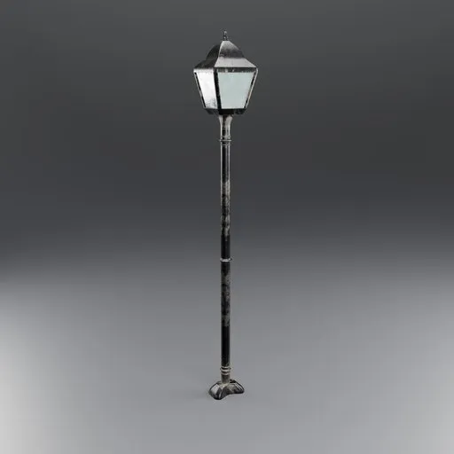 3D Blender model of an antique-style street lamp optimized for cityscape renderings.
