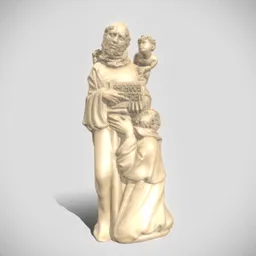 Highly detailed 3D model depicting San Benedetto, ideal for Blender rendering and sculpture reference.