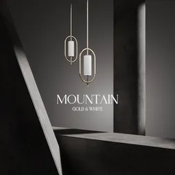 Mountain Gold & White Oval Pendant Light