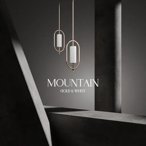 Mountain Gold & White Oval Pendant Light