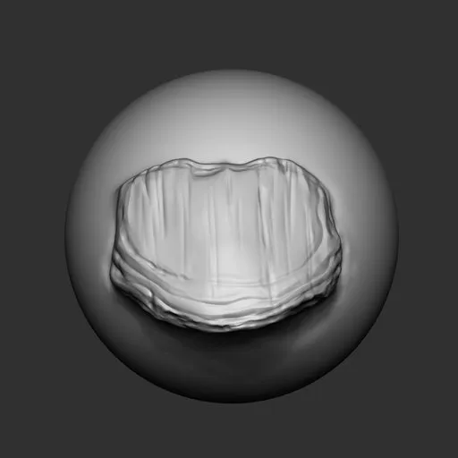 Dragon scale sculpting brush imprint for Blender 3D, detailed reptilian texture tool.