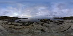 Rocky Ocean Cloudy Sunset