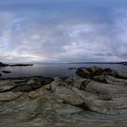 Rocky Ocean Cloudy Sunset