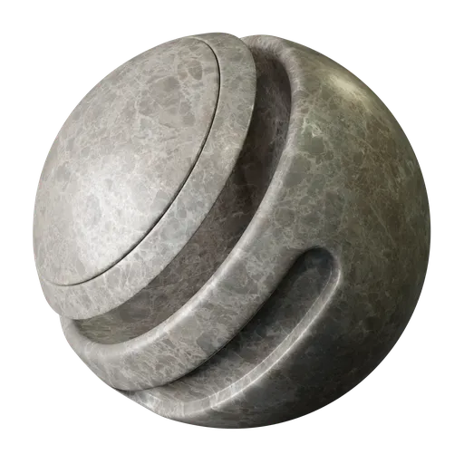 High-quality PBR Grey Verona marble texture for 3D rendering in Blender, featuring natural veining and sophisticated tones.