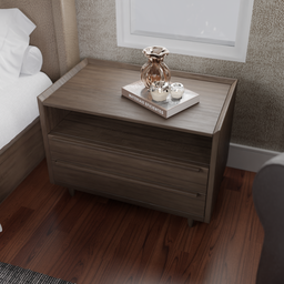 "3D model of a simplistic bedside table in wooden style, with a book and candle on top for Blender 3D. Highly detailed with lockbox and pre-rendered for an award-winning finish."