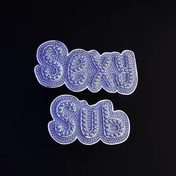 High-detail Blender 3D model of diamond-studded nameplate accessory with hand-placed gem simulation.