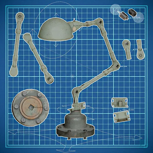 American Industrial Adjusting Lamp