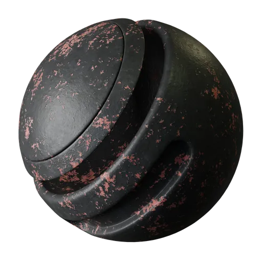 Rusty black painted metal