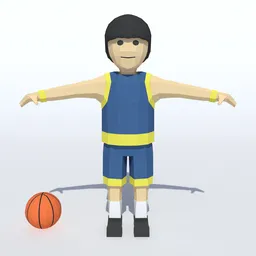 Low Poly Basketball Player Rigged