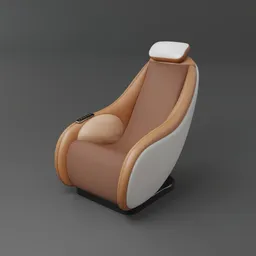 Sophisticated 3D-rendered electric massage chair with modern design, optimized for Blender 3D visualization.