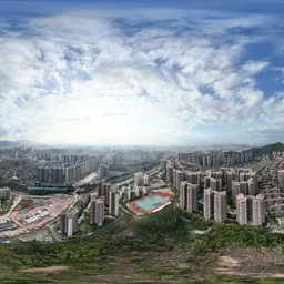 Highsky building clouds forest