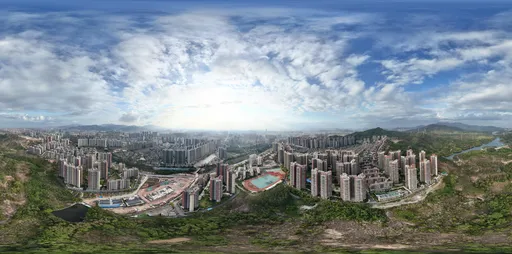 Highsky building clouds forest