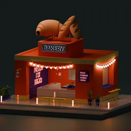 Miniature bakery scene