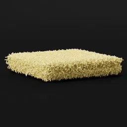 Highly detailed 3D noodle block with particle system textures, perfect for realistic CGI scenes in Blender.