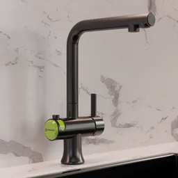 Highly detailed Blender 3D model of a modern kitchen faucet in centimeter units with Cycles render engine compatibility.
