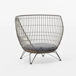 High-quality 3D model of a modern woven chair, ideal for Blender rendering, showcasing intricate design details.