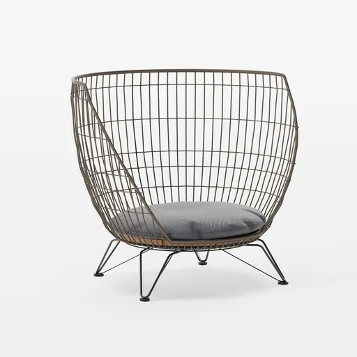 High-quality 3D model of a modern woven chair, ideal for Blender rendering, showcasing intricate design details.