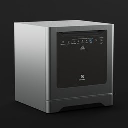 Detailed 3D model of a modern, freestanding dishwasher for Blender rendering and kitchen visualizations.