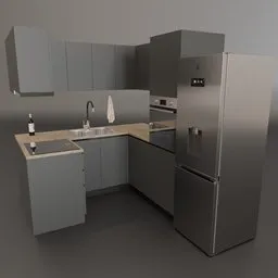 Modern Grey Wooden Kitchen