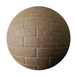 High-resolution PBR brick texture for 3D modeling in Blender, with a realistic sealed terracotta appearance.