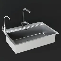 Sink with double faucet