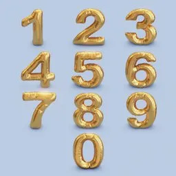 Metallic Golden numeral Balloon